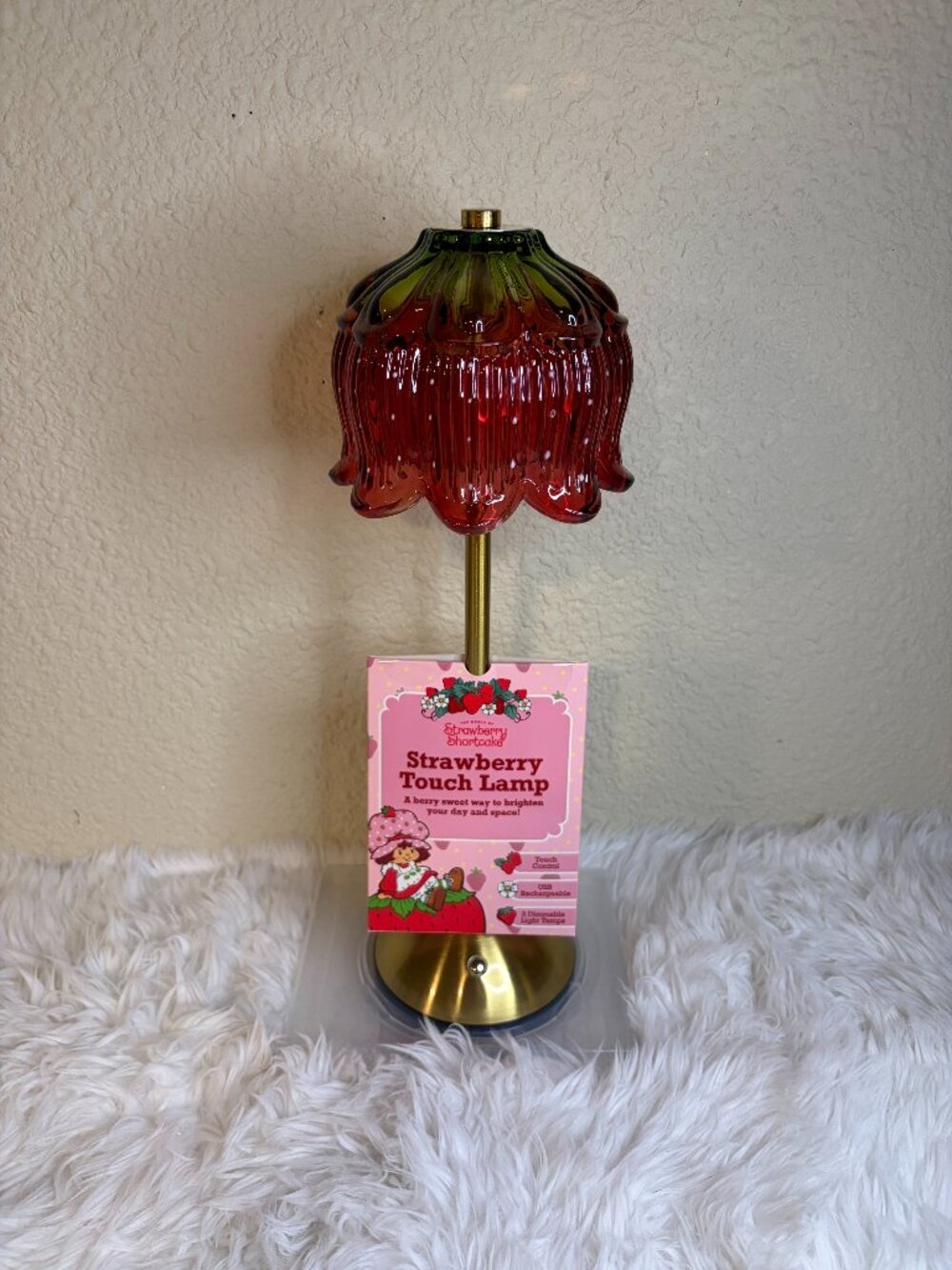 Strawberry Shortcake Red Strawberry Touch Lamp USB Rechargeable 3-Way NWT
